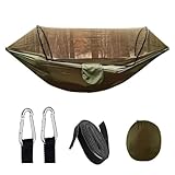 AWHZngE Camping Hammock with Mosquito Net 260x140cm Automatic Quick-Opening Anti-Rollover Nylon Hammock Chair Outdoor Hanging Bed Net for Terrace, Outdoor