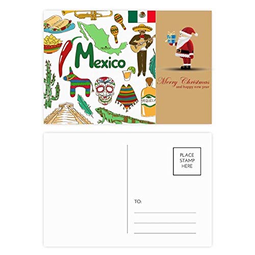 Drapeau national sur cartes postales de Père Noël (Lot de 20)