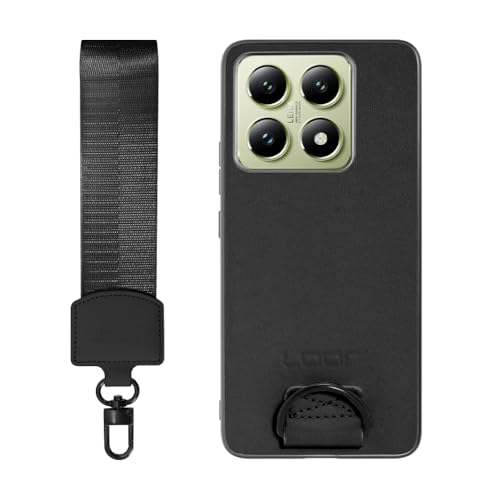 LOOF STRAP-SHELL �{�v ���U�[ �X�g���b�v�t�� �X�}�z�P�[�X for Xiaomi 14T �p �P�[�X �J�o�[ �X�}�z�V�����_�[ �X�g���b�v �X�g���b�v�z�[�� �V���v�� �����h�~ �ϏՌ� ���^ �y�� �n���h�X�g���b�v [�V���[�g/�u���b�N�V