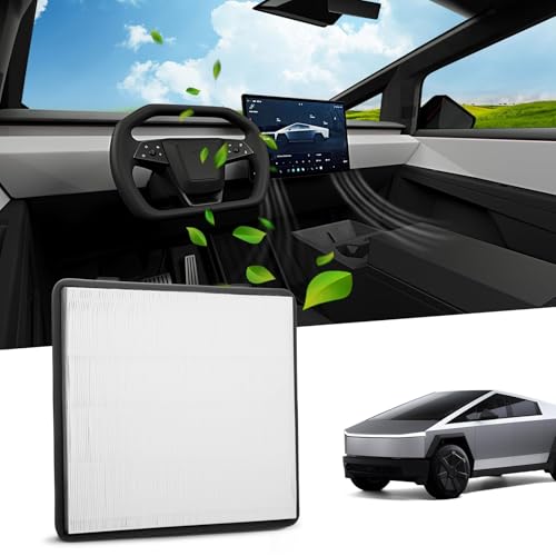 BASENOR 2026 Upgraded Tesla Cybertruck Air Filter HEPA Cabin Intake Air Filter Replacement with Activated Carbon (Proprietary Design) Cybertruck Accessories 2024 2025 2026