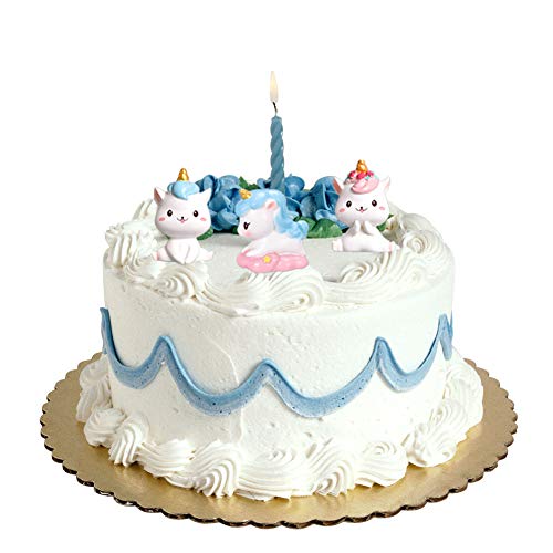 Super Cute Unicorn Cake Topper, 5 Pcs Mini Resin Rainbow Unicorn Toy Figurine Collection Playset For Kids Baby Shower Birthday Party Cake Decoration(Random 5 Styles) #TOP4