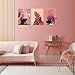 Black Girl Canvas Wall Art pink trend American Black Woman Posters Prints Wall Decor Pictures for Home Living Room Bedroom study Decoration,Framed12 x 16inches X3piece