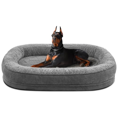 JOEJOY XXL Orthopedic Dog Bed for Large Dogs, 360° Oval Bolster, 48"