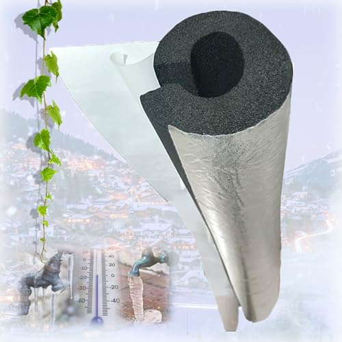 KAnduo Antivries-isolatiebuis, ID 22 Mm 27 Mm 32 Mm 43 Mm 63 Mm 76 Mm 89 Mm 110 Mm 140 Mm 165 Mm, Zelfklevende Schuimisolatiebuis, Waterdichte Buisisolatie, 950 Mm Lengte