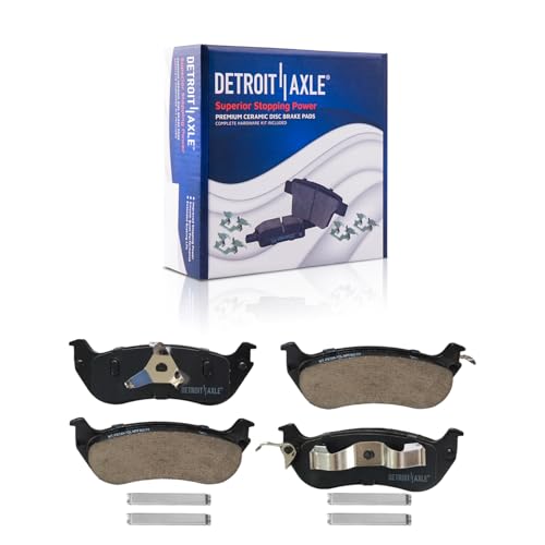 Image of Detroit Axle - Rear Brake Pads for 96-02 Ford Crown Victoria | Lincoln Town Car Mercury Grand Marquis, Ceramic Brake Pads 1996 1997 1998 1999 2000 2001 2002 Replacement