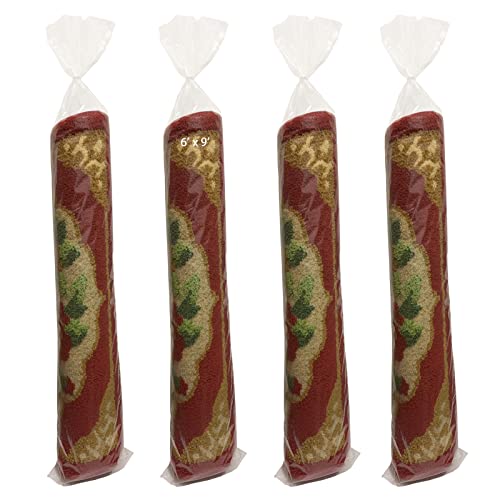 4 Pcs Clear Rug Storage Bags with Ties