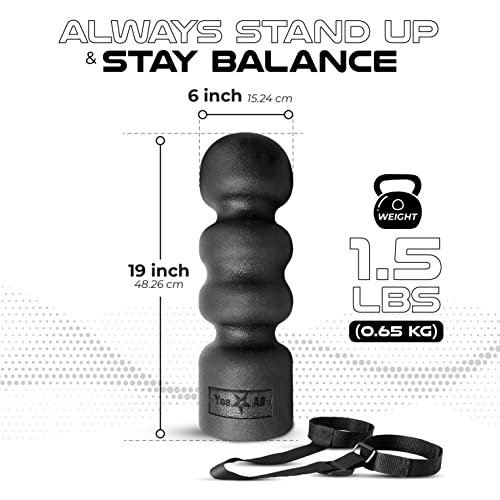 Yes4All EPP Wave Exercise Foam Roller, High Density Foam Roller for Mobilizing Back, Muscle, Ideal for Balance, Strengthening, Flexibility, Black 300g