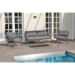 Patioco Lounge Set Balu 3-teilig Anthrazit