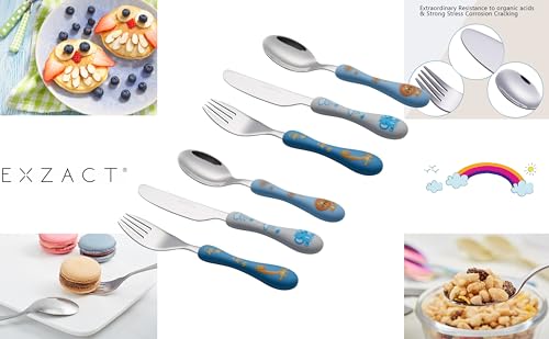 Miniatura 2 de Exzact Cubertería Infantil 6 Pieza Para Niños De Acero Inoxidable - 2 X Cena Cuchillo, 2 X Cena Tenedor, 2 X Cena Cuchar Safari X 6