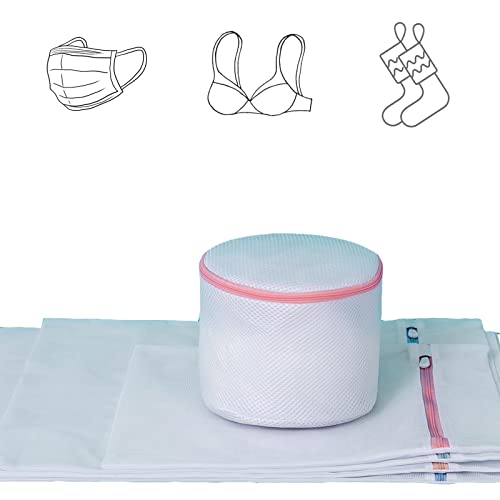 Yang Yao 5-Pack Lingerie Bags for Laundry, Reusable Mesh Laundry Bags for Delicates, Coarse Small Mesh Laundry Bags with Zipper, Washing Bags for Laundry, Durable Travel Bag Machine Washing Bags