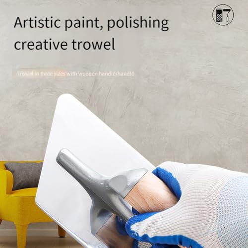 AWAOVV 3 Stück Spachtel Set, Venezianische Putzkelle Aus Poliertem Edelstahl, Glättkelle Oberflächenkelle Putzkelle, Verputzer Werkzeug Set, Manuelles Stuckateurwerkzeug, Kelle