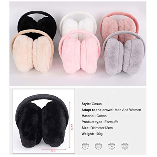 Lkxharleya Unisex Solid Color Foldable Ear Warmers Fleece Winter Outdoor Earmuffs,White #TOP1