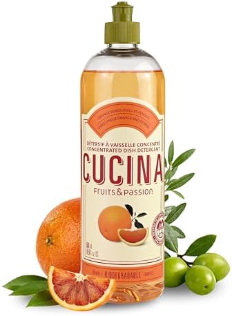 Fruits & Passion Cucina Concentrated Dish Soap, Sanguinelli Orange & Fennel, Gentle Liquid Dishwashing Detergent with Olive Oil, Plant-Based Formula, Refillable Recyclable Bottle, 16.9 fl oz image 4