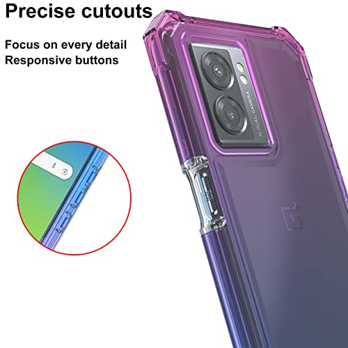 Ailiber Case For Oneplus Nord N300 5G, Oppo A77 5G Case With Screen Protector, Dual Layer Structure Protection, Shock-Absorbing Corner Tpu Bumper, Military Grade Phone Cover For One+ N300-Blue Pink #TOP4