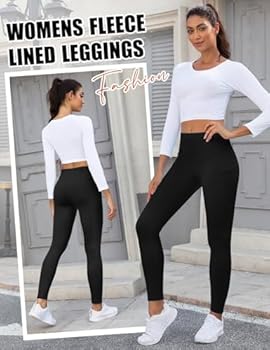 Ondoorzichtige Leggings,Dames Thermische Legging Zwart Geribbeld Volledige Lengte Stiksels Kant Winter Hoog Getailleerde Legging Dikke Fleece Gevoerde Elastische Sportbroek Panty Voor Thuis Outdoor