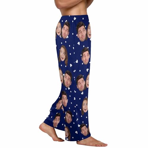 Custom Photo Face Pajamas Pants for Couples, Personalized Pajama Bottoms Customized Sleepwear PJ for Men Women3