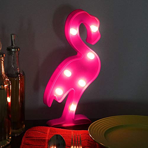 Image of Flamingo LED Night Light - Fun Summer Party Decoration for Kids' Bedroom or Home, Battery Operated
