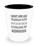 My Dog Greater Swiss Mountain Dog Gifts White Ceramic Shot Glass - I Might Look Like I'm Listening - Best Inspirational Gifts and Sarcasm Pet Lover