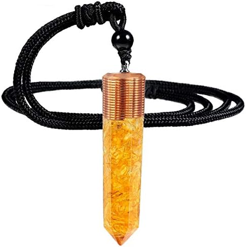 Nupuyai Healing Crystal Point Pendant Necklace for Women Men, Spiral Hexagonal Stone Pendant with Adjustable Cord 60cm