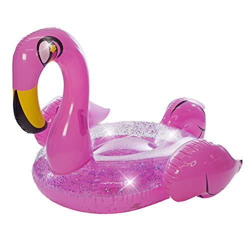 Poolcandy Giant Animal Pool Float, Pink Glitter Flamingo #TOP1