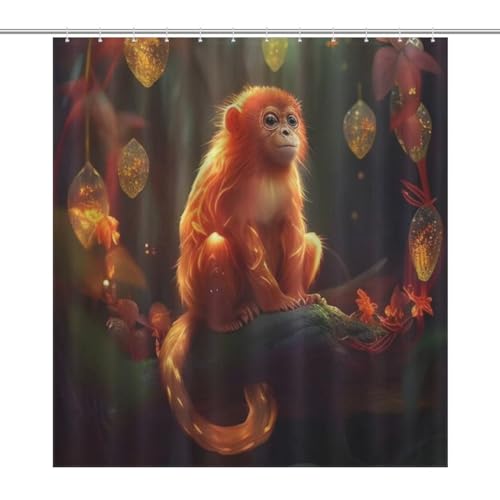 Rideau de douche singe imperméable pour baignoire, dimensions 168x183 cm