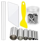 Homgaty 10 Stück Polymer Clay Tools Set,7 Modellierung Ton Round Carving Kits mit 1 Tonwalze,1 Acryl-Trägerplatte und 1 Kunststoffschaber für DIY-Tonkeramikhandwerk