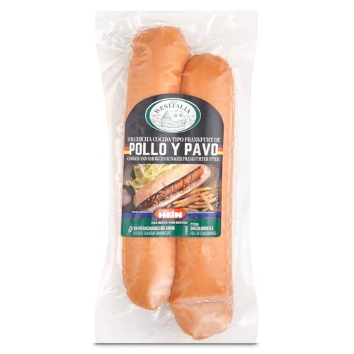 Casa Westfalia Salchichas 75% pollo y pavo hot dog, bolsa 180 g