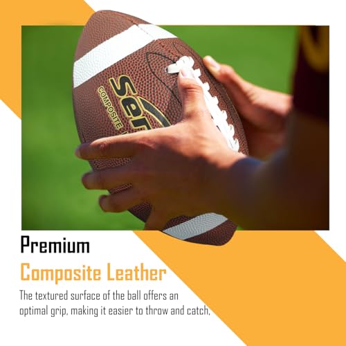 Image of Senston Football Official Size 9 / PVC Composite Leather High School Size Football with Pump