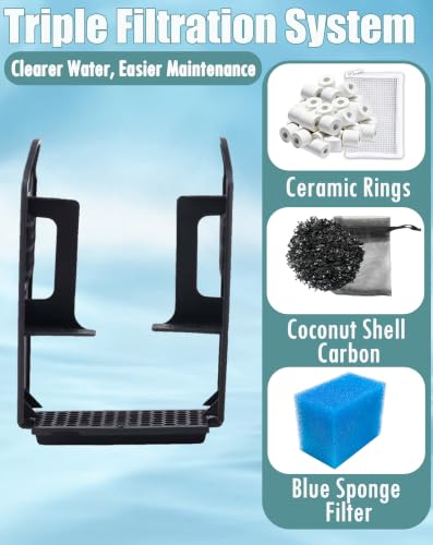 Image of 4 Sets Complete Filter Media Kit Compatible with Fluval AC20 /Aquaclear 20 Power Filter for 5- to 20-Gallon Aquariums - Includes 4 Active Carbon, 4 Ceramic Rings, 2 Intake Strainer Sponges, 4 Foam