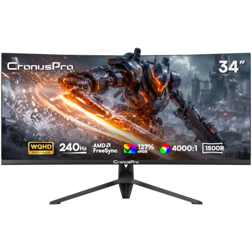 CronusPro 34 Zoll Ultrawide 240Hz Curved Gaming Monitor, 1ms MPRT, UWQHD