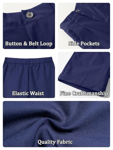 Image of LOLANTA Boys Dress Shorts, Kids Summer Shorts School Uniform Outfit,Flat Front, Solid, Adjustable Waist 2-14 Years