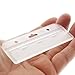 Specialist ID Frosted Rigid Plastic Horizontal Half Card ID Badge Holders - Hard Plastic Easy Access Swipe Card Gripper - Swipeable Badge Holders for Magnetic Strip Office and Student I'Ds