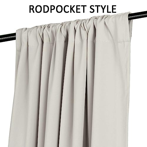 Window Treatments Drapes Room Darkening Curtain Panels Back Tab/Rod Pocket Curtain Panels For Living Room Thermal Insulated Noise Reducing Window Curtain 52" Wide X 96" Long, Creambeige, 2 Panels #TOP4