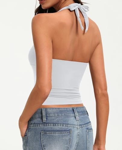 Image of Avidlove Women's Halter Top Deep V Going Out Tops Double Lined Sexy Backless Summer Crop Tank Top