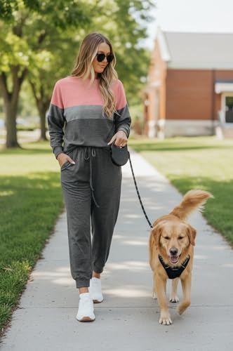 ETCYY NEW Lounge Sets for Women Sweatsuits Sets Two Piece Outfit Long Sleeve Pant Workout Athletic Tracksuits2