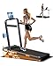 LONTEK Walking Pad mit Steigung 16%, 10KM/H Laufband für Zuhause mit Steigung, LED Anzeige, Fernbedienun, 3.0HP Leise Kleines Walking Machine für Zuhause und Büro, Belastung 136KG