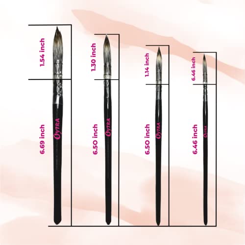 Image of Oytra Mop Brush 4 Pcs Set for Artists Painting Calligraphy Watercolor Quill Oil Acrylics with Wooden Handle Vegan Soft Bristles