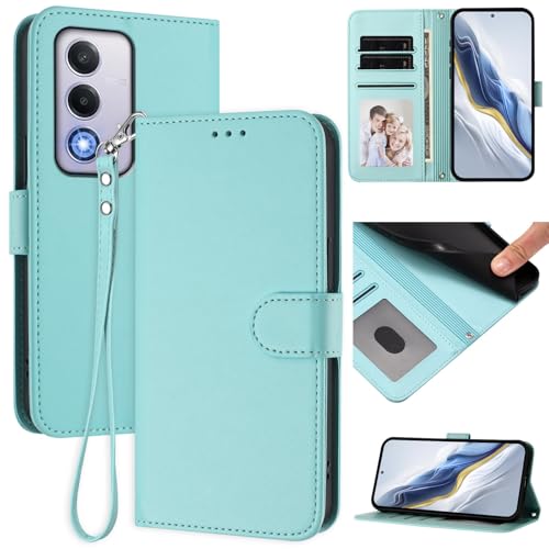 Pzwoxukhov Compatible with Oppo A3 Pro 5G Case Cover,Compatible with Oppo A5 5G / K12x 5G Phone Case,Solid Color flip Shockproof Case Cover Light Green