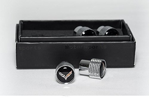 West Coast Corvette/Camaro C7 Corvette Cross Flag Logo Alluminio Valvola Tappi - 2