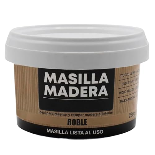 CABLEPELADO - Masilla para Madera – Rellenadora de Grietas y Agujeros en Superficies de Madera Interior, 250 g – Secado Rápido, Alta Adherencia y Fácil Aplicación - Roble