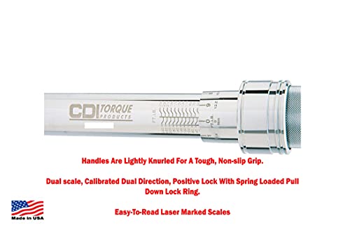 Cdi Torque Products A Snap-On Company 1/2" Drive 20-150 Ft Lbs / 34-197 Nm Dual Scale Micrometer Adjustable Metal Handle Torque Wrench Individually Serialized With Matching Certificate Of Calibration #TOP2