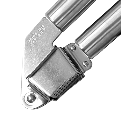 Fackelmann ORIGIN Garlic Press, Garlic Crusher, Stainless Steel Handle & Function Head, 26x6x3.5cm, Silver - Image 2
