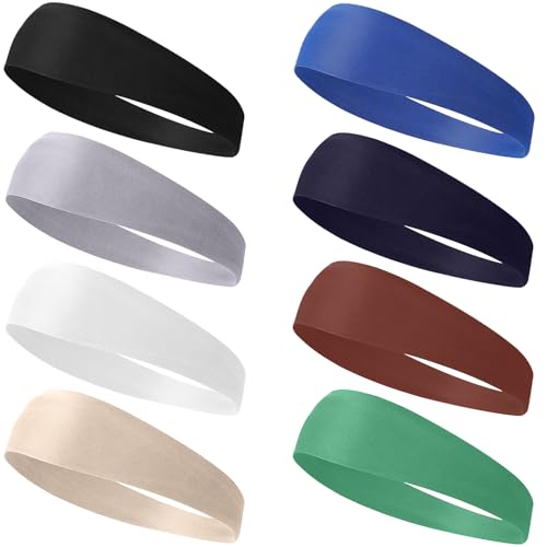 Sibba Bandanas de suor, 8 peças, elásticas, para corrida, futebol, basebol, bandanas atléticas, para