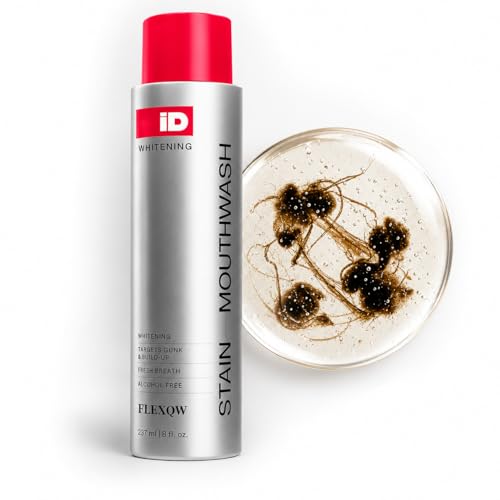 AURUM iD Stain Whitening Mundspülung Alkoholfreie Aufhellungsspülung mit Wasserstoffperoxid & Ätherischen Ölen Entfernt Beläge & Erfrischt den Atem 237ml