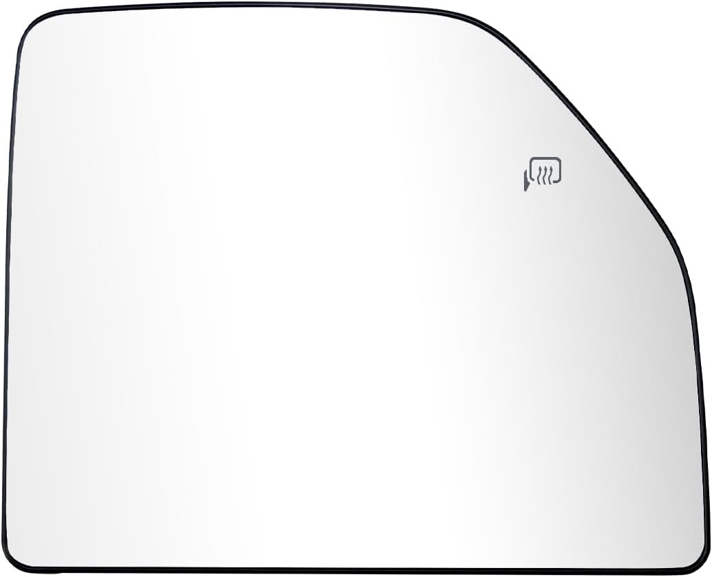 Left Driver Side Towing Heated Mirror Glass Upper for Ford 2015-2020 F150 Truck 2017-2019 F250 F350 F450 F550 Super Duty with Rear Holder Replace FL3Z17K707Q