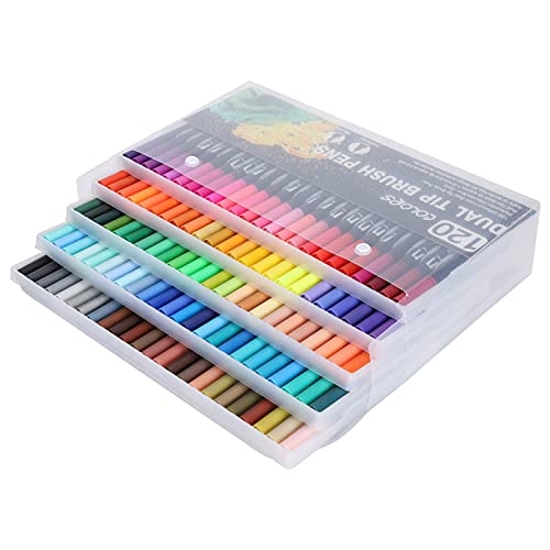 Rotuladores de doble punta para acuarela, marcadores artísticos con punta fina para adultos, artistas, ideal para caligrafía, letras a mano, libros para colorear, garabatear, notas, escritura