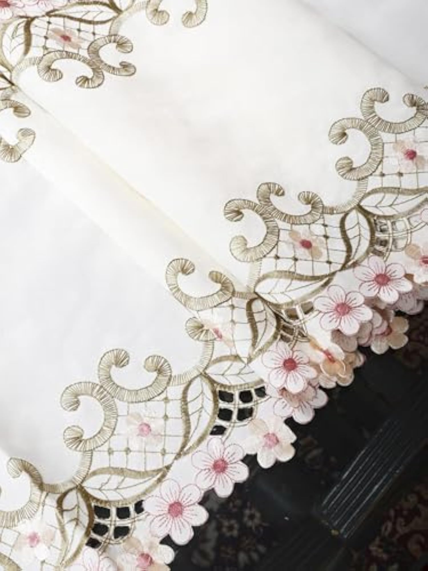 Satin Work Dining Table Runner for Coffee Table & Home Décor