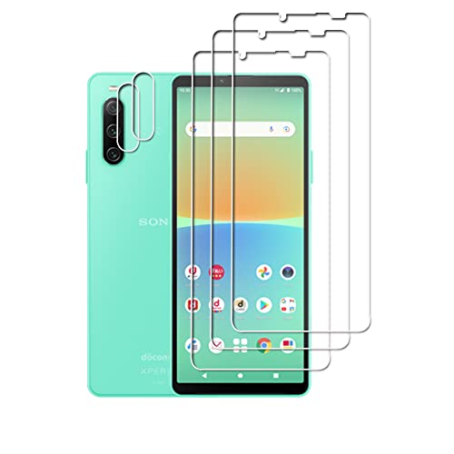 Verre Trempé(3)+Caméra Arrière Protecteur(2) pour Sony Xperia 10 IV Film Protection Ecran Verre Trempe Glass Screen Protector Tempered Ultra Resistant Vitre Ecran Protecteur Anti Rayure Cover