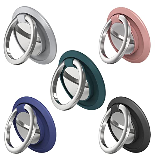 Anillo para teléfono móvil, 5 pcs Anillo Soporte para Movil Ultrafino, Soporte y Agarre para Teléfonos Móviles : 360 ° de rotación Universal, Adecuado para Todo Tipo de teléfonos móviles