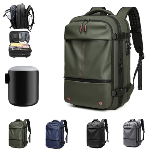 One Backpack, Backpack, Vacuum Compression Travel Backpacks with 60 L Expandable (Green,With pump)